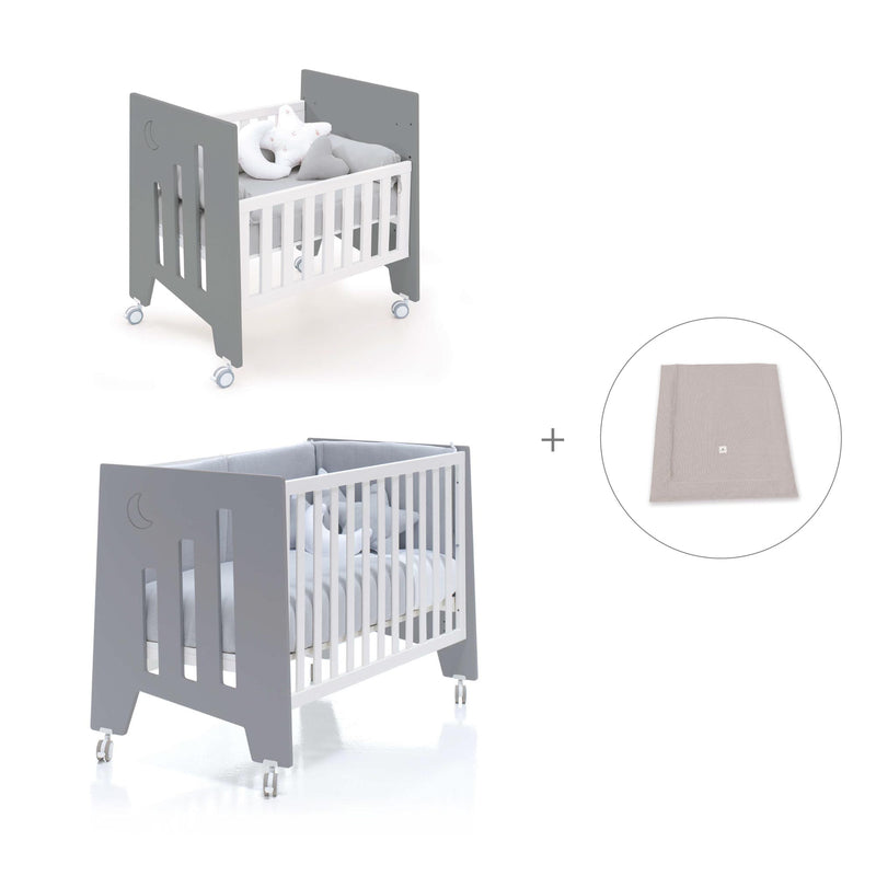 Minicuna 60x80 cm y cuna 60x120 cm (7en1) antracita · Omni Tre Antracita C181T-M7758