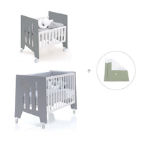 Minicuna 60x80 cm y cuna 60x120 cm (7en1) antracita · Omni Tre Antracita C181T-M7758