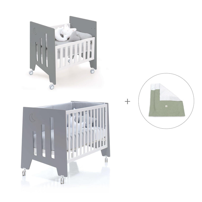 Minicuna 60x80 cm y cuna 60x120 cm (7en1) antracita · Omni Tre Antracita C181T-M7758