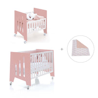 Minicuna 60x80 cm y cuna 60x120 cm (7en1) rosa · Omni Tre Quarzo C181T-M7759