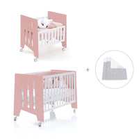 Minicuna 60x80 cm y cuna 60x120 cm (7en1) rosa · Omni Tre Quarzo C181T-M7759