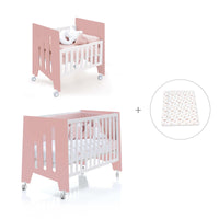 Minicuna 60x80 cm y cuna 60x120 cm (7en1) rosa · Omni Tre Quarzo C181T-M7759