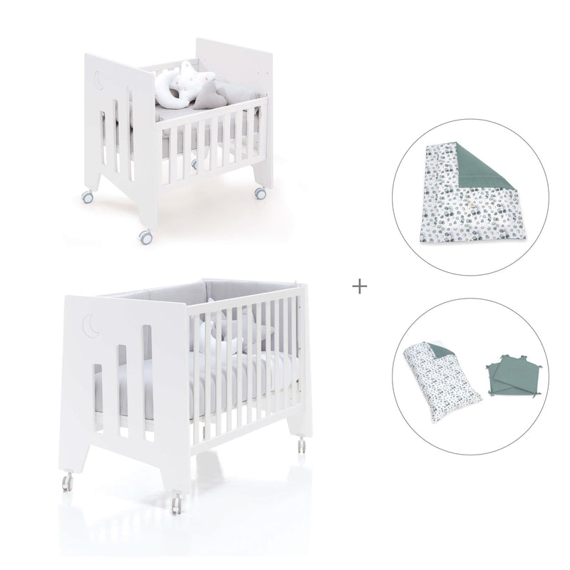 Minicuna 60x80 cm y cuna 60x120 cm (7en1) blanca · Omni Tre White C181T-M7700