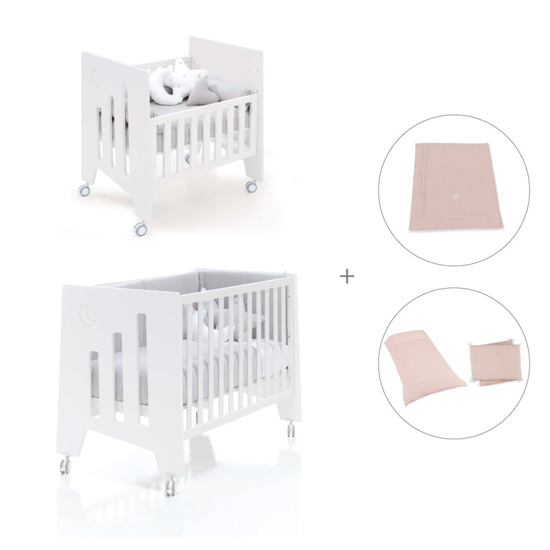 Minicuna 60x80 cm y cuna 60x120 cm (7en1) blanca · Omni Tre White C181T-M7700