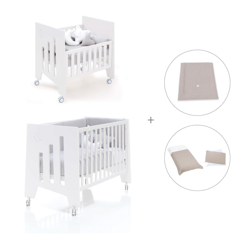 Minicuna 60x80 cm y cuna 60x120 cm (7en1) blanca · Omni Tre White C181T-M7700