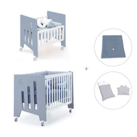 Minicuna 60x80 cm y cuna 60x120 cm (7en1) azul · Omni Tre Blu denim C181T-M7741