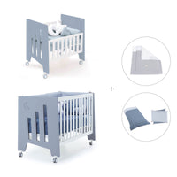 Minicuna 60x80 cm y cuna 60x120 cm (7en1) azul · Omni Tre Blu denim C181T-M7741