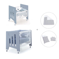 Minicuna 60x80 cm y cuna 60x120 cm (7en1) azul · Omni Tre Blu denim C181T-M7741