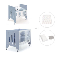 Minicuna 60x80 cm y cuna 60x120 cm (7en1) azul · Omni Tre Blu denim C181T-M7741