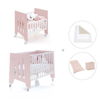 Minicuna 60x80 cm y cuna 60x120 cm (7en1) rosa claro · Omni Tre Flamingo C181T-M7742