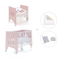 Minicuna 60x80 cm y cuna 60x120 cm (7en1) rosa claro · Omni Tre Flamingo C181T-M7742