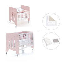 Minicuna 60x80 cm y cuna 60x120 cm (7en1) rosa claro · Omni Tre Flamingo C181T-M7742