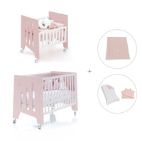Minicuna 60x80 cm y cuna 60x120 cm (7en1) rosa claro · Omni Tre Flamingo C181T-M7742