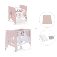 Minicuna 60x80 cm y cuna 60x120 cm (7en1) rosa claro · Omni Tre Flamingo C181T-M7742