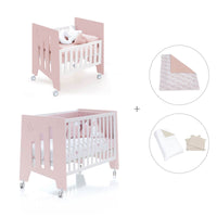 Minicuna 60x80 cm y cuna 60x120 cm (7en1) rosa claro · Omni Tre Flamingo C181T-M7742