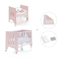 Minicuna 60x80 cm y cuna 60x120 cm (7en1) rosa claro · Omni Tre Flamingo C181T-M7742