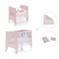 Minicuna 60x80 cm y cuna 60x120 cm (7en1) rosa claro · Omni Tre Flamingo C181T-M7742