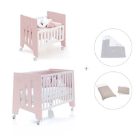 Minicuna 60x80 cm y cuna 60x120 cm (7en1) rosa claro · Omni Tre Flamingo C181T-M7742