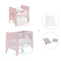 Minicuna 60x80 cm y cuna 60x120 cm (7en1) rosa claro · Omni Tre Flamingo C181T-M7742
