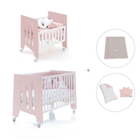 Minicuna 60x80 cm y cuna 60x120 cm (7en1) rosa claro · Omni Tre Flamingo C181T-M7742