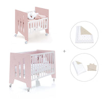 Minicuna 60x80 cm y cuna 60x120 cm (7en1) rosa claro · Omni Tre Flamingo C181T-M7742