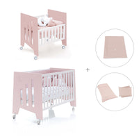 Minicuna 60x80 cm y cuna 60x120 cm (7en1) rosa claro · Omni Tre Flamingo C181T-M7742