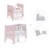 Minicuna 60x80 cm y cuna 60x120 cm (7en1) rosa claro · Omni Tre Flamingo C181T-M7742