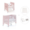 Minicuna 60x80 cm y cuna 60x120 cm (7en1) rosa claro · Omni Tre Flamingo C181T-M7742