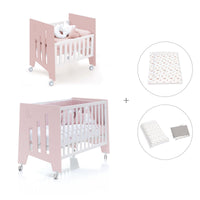 Minicuna 60x80 cm y cuna 60x120 cm (7en1) rosa claro · Omni Tre Flamingo C181T-M7742