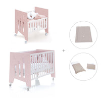 Minicuna 60x80 cm y cuna 60x120 cm (7en1) rosa claro · Omni Tre Flamingo C181T-M7742
