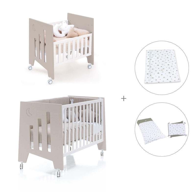 Minicuna 60x80 cm y cuna 60x120 cm (7en1) beige · Omni Tre Arena C181T-M7753