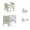 Minicuna 60x80 cm y cuna 60x120 cm (7en1) verde-oliva · Omni Tre Erba C181T-M7756
