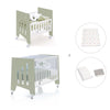 Minicuna 60x80 cm y cuna 60x120 cm (7en1) verde-oliva · Omni Tre Erba C181T-M7756