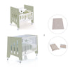 Minicuna 60x80 cm y cuna 60x120 cm (7en1) verde-oliva · Omni Tre Erba C181T-M7756