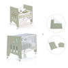 Minicuna 60x80 cm y cuna 60x120 cm (7en1) verde-oliva · Omni Tre Erba C181T-M7756