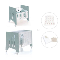 Minicuna 60x80 cm y cuna 60x120 cm (7en1) verde eucalipto · Omni Tre Eucalyptus C181T-M7757