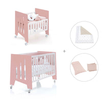 Minicuna 60x80 cm y cuna 60x120 cm (7en1) rosa · Omni Tre Quarzo C181T-M7759