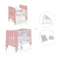 Minicuna 60x80 cm y cuna 60x120 cm (7en1) rosa · Omni Tre Quarzo C181T-M7759