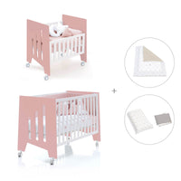 Minicuna 60x80 cm y cuna 60x120 cm (7en1) rosa · Omni Tre Quarzo C181T-M7759