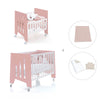 Minicuna 60x80 cm y cuna 60x120 cm (7en1) rosa · Omni Tre Quarzo C181T-M7759