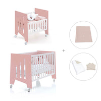Minicuna 60x80 cm y cuna 60x120 cm (7en1) rosa · Omni Tre Quarzo C181T-M7759
