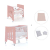 Minicuna 60x80 cm y cuna 60x120 cm (7en1) rosa · Omni Tre Quarzo C181T-M7759
