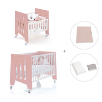 Minicuna 60x80 cm y cuna 60x120 cm (7en1) rosa · Omni Tre Quarzo C181T-M7759