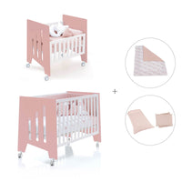 Minicuna 60x80 cm y cuna 60x120 cm (7en1) rosa · Omni Tre Quarzo C181T-M7759