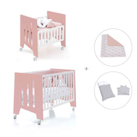 Minicuna 60x80 cm y cuna 60x120 cm (7en1) rosa · Omni Tre Quarzo C181T-M7759