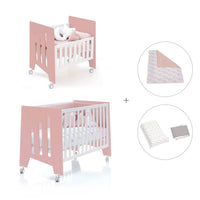 Minicuna 60x80 cm y cuna 60x120 cm (7en1) rosa · Omni Tre Quarzo C181T-M7759
