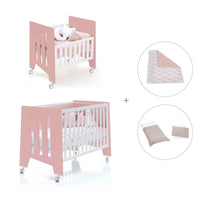 Minicuna 60x80 cm y cuna 60x120 cm (7en1) rosa · Omni Tre Quarzo C181T-M7759