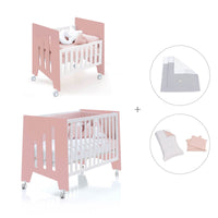 Minicuna 60x80 cm y cuna 60x120 cm (7en1) rosa · Omni Tre Quarzo C181T-M7759