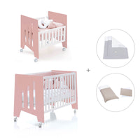 Minicuna 60x80 cm y cuna 60x120 cm (7en1) rosa · Omni Tre Quarzo C181T-M7759