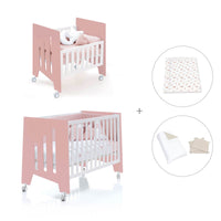 Minicuna 60x80 cm y cuna 60x120 cm (7en1) rosa · Omni Tre Quarzo C181T-M7759
